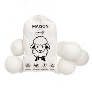 Maison Products XXL Wool Dryer Balls 6 Pack - Largest Size Balls Available - 1 of 4