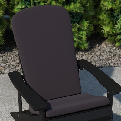 Set of 2 Gray Polyester High Back Adirondack Chair Cushions