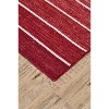 Red Wool Striped Hand Woven Area Rug - 4 of 4
