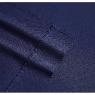 Navy Twin XL Cotton Percale Sheet Set