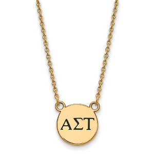 Black Bow Jewelry 14k Yellow Gold Plated Sterling Silver Alpha Sigma Tau Greek Life Necklace 18 Inch - 1 of 4