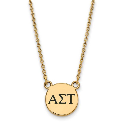 Black Bow Jewelry 14k Yellow Gold Plated Sterling Silver Alpha Sigma Tau Greek Life Necklace 18 Inch - image 1 of 4