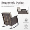 Buenhomino Patio Furniture Set 3 Pieces, Wicker Rocking Bistro Set with Thick Cushions, Outdoor Rocker Chairs and Coffee Table for Porch, Backyard - 4 of 4