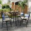 Whizmax Outdoor Swivel Bar Stools Set of 2 w/ Beige Cushion - Counter Height Patio Chairs w/ Armrest & Back - 2 of 4
