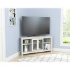 Inval Corner TV Stand for TVs up to 50" with Glass Doors Washed Dark Brown: Modern Entertainment Console, Cable Management - 2 of 4