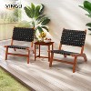 VINGLI Wooden Outdoor Chair, All-Weather Patio Seat with PE Woven Fabric, Adirondack Chair for Lawn, Balcony, Deck - 2 of 4