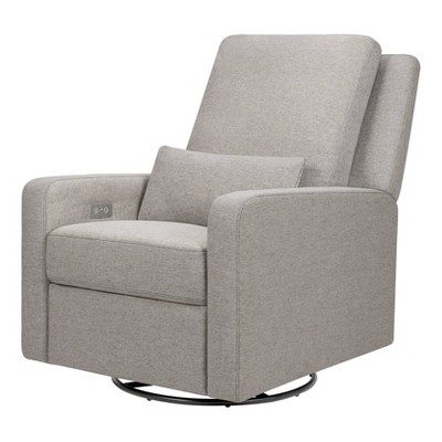 Babyletto Sigi Glider Recliner with Electronic Control and USB with Light Wood Base - Greenguard Gold Certified