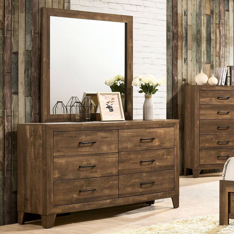 2pc Quail Transitional Dresser and Mirror Set Rustic Light Walnut - HOMES: Inside + Out, 3 of 6