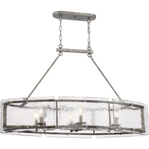 Quoizel Lighting Fortress 6 - Light Island Pendant Light in  Mottled Silver - 1 of 4