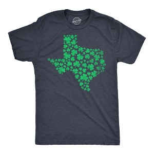 Mens Texas State Clover T Shirt Funny St. Paddys Day Parade Shamrock Tee For Guys - Crazy Dog Men's T Shirt - 1 of 4