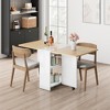 Garvee Folding Dining Table, Dinner Table with Storage and Shelves, Space Saving Dining Table with 6 Wheels, Kitchen Table for Small Spaces - 4 of 4