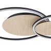 2-Light Palma Integrated LED Ceiling Light Structured Black and Veneer Oak Finish - EGLO: Semi-Flush, Vintage Style, ETL Listed - 3 of 3