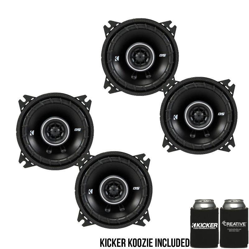 Kicker DSC40 4-Inch (100mm) Coaxial Speakers, 4-Ohm bundle, 1 of 7