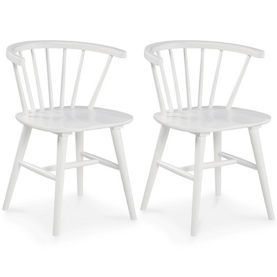 Signature Design by Ashley Grannen Modern Spindle Back Dining Chair, Set of 2, White