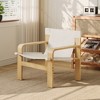 Wide Linen Fabric Mid-Century Lounge Accent Chair with Detachable and Washable Cover, Solid Wood Frame and Wide Armrest for Living Room - 4 of 4