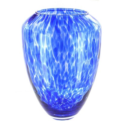 Blue Rose Polish Pottery Cobalt Confetti Large Glass Vase