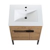 GDFStudio Virgil 24" Modern  Freestanding or Floating Bathroom Vanity with Ceramic Sink and 2 Door - 2 of 4