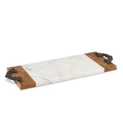 GG Collection Antiquity Collection Marble, Wood and Metal Small Cutting/Serving Board