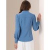INSPIRE CHIC Women's Mandarin Collar Office Long Sleeve Button Down Shirt - 4 of 4