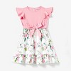 PATPAT Mommy and Me Dresses Matching Set Ruffle Flutter Short Sleeve Floral Dress Mom Baby Girl  Boho Midi Dresses. - 2 of 4