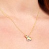 GILDED 10K Yellow Gold 1/10 cttw Natural Round-Cut Diamond (I-J Color, I2-I3 Clarity) Elephant Pendant-Necklace, 18" Chain - 3 of 4