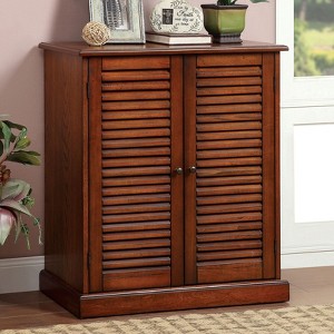 Okak Shoe Cabinet, Shoe Rack with 2 Louver Design  Doors and Adjustable Shelves, Shoe Storage Cabinet for Entryway, Hallway - 1 of 4