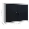 vidaXL Wall Mounted Tool Cabinet Industrial Style Metal Gray and Black, with 2 Doors - 4 of 4