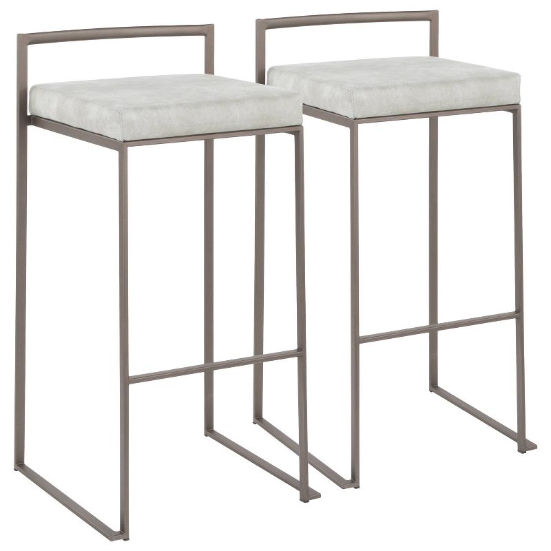 Set of 2 Fuji Industrial Stackable Barstools - LumiSource, 1 of 13
