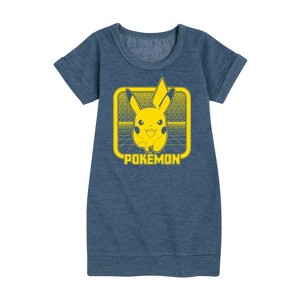 - Pokémon - Pikachu Retrogamer Graphic Short Sleeve Fleece Dress - 1 of 4