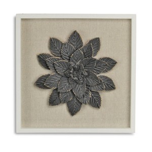 Cheung's Vita Framed Elegant Black Flower on Brown Frame - 1 of 4