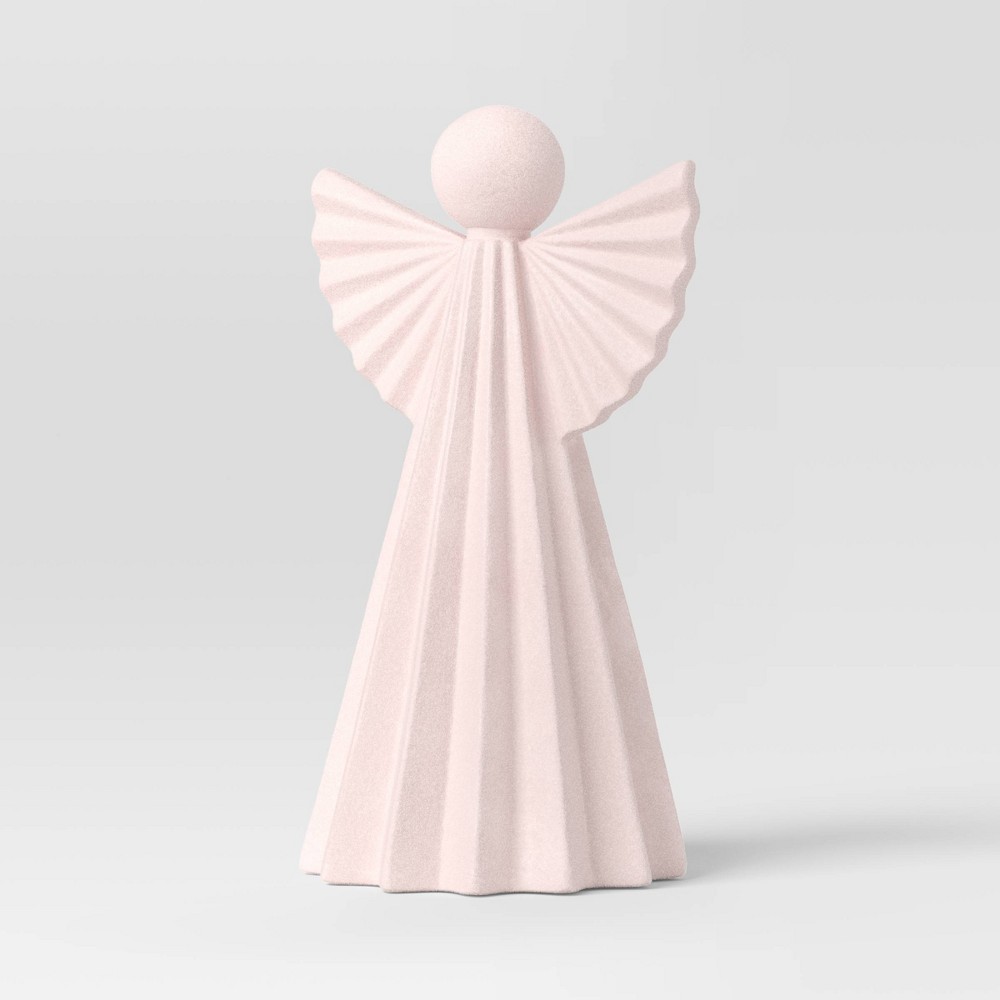 9" Flocked Angel Christmas Figurine - Wondershop™ Pink