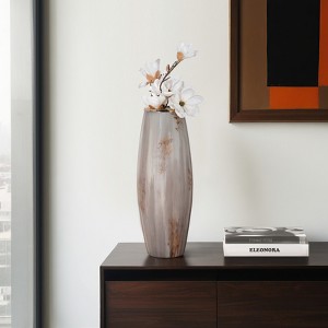 Modern Glam Glass Vase - Handcrafted Glass & Iron - Elegant Home & Office Decor - Perfect for Living Room, Bedroom, and Foyer - 1 of 4