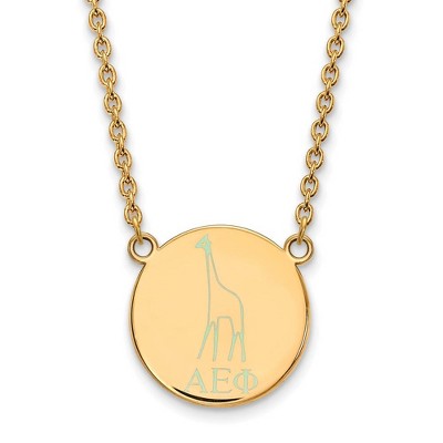 Black Bow Jewelry 14k Yellow Gold Plated Sterling Silver Alpha Epsilon Phi Greek Life Necklace 18 Inch