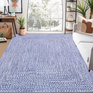 Area Rugs for Living Room Soft Faux Wool Modern Braided Print Rug Washable Rug Low Pile Non-Slip Carpet - 1 of 4