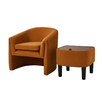 Giles Morden Upholstered Armchair with Removable Legs Storage Ottaman|Artful Living Design