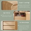 Mastgoal 25" Nightstand with Charging Station, Curved Profile Design Wood Bedside Table, 2 Drawers - 4 of 4