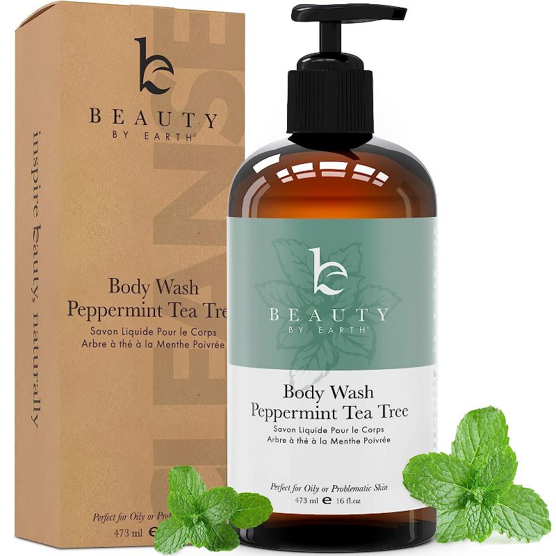 Beauty by Earth Body Wash Peppermint Tea Tree, 16 oz, 1 of 13