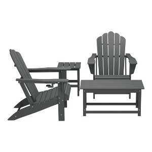 WestinTrends Highland 4-Piece Adirondack Chairs with Cup Holders and Table Set - 1 of 4