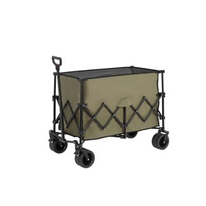 Foldable Steel Wagon Carts With All-Terrain Wheels And Drink Holders,Outdoor Utility Wagon For Camping Shopping Sports Fishing -The Pop Home - 1 of 4