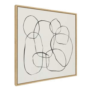 Kate and Laurel Sylvie Dancing Circles Framed Canvas by Teju Reval of SnazzyHues, 30x30, Natural - 1 of 4
