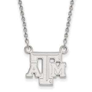 Black Bow Jewelry 14k White Gold Texas A&M Aggies NCAA Necklace 18 Inch - 1 of 4