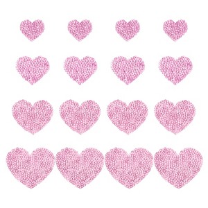Unique Bargains Iron On Durable DIY Clothing Heart Rhinestone Patches 16 Pcs - 1 of 4