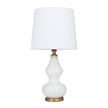 29" x 15" Modern Glass Table Lamp White - Olivia & May