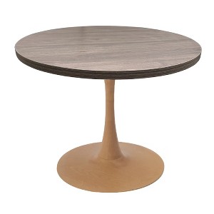 LeisureMod Bristol 36" Round Dining Table – MDF Top with Natural Wood Pedestal Base, Modern Kitchen & Dining Room Accent Table for Small Spaces - 1 of 4