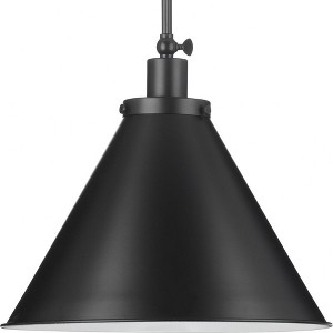Progress Lighting Hinton 1-Light Pendant, Matte Black, Cone Shade - 1 of 1