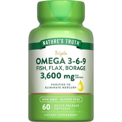 Nature's Truth Triple Omega 3-6-9 | 3600mg | 60 Softgels