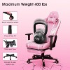 Douxlife Modern 7-Point Massage Ergonomic Gaming Chair with Footrest & Adjustable Armrests Pink White - 3 of 4