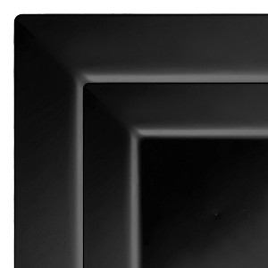 Smarty Had A Party Black Square Plastic Plates Dinnerware Set - 120 Sets - 1 of 4