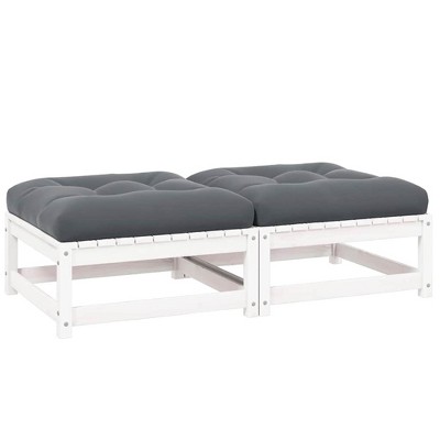 Footstool Solid pinewood, 100% polyester Standard vidaXL