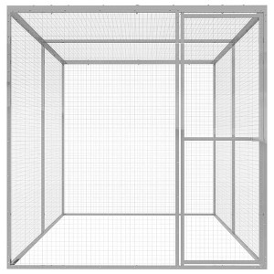vidaXL Cat Cage - Outdoor Galvanized Steel Enclosure - Silver - 9.8x4.9x4.9 ft - Weather Resistant with Lockable Door - 1 of 4